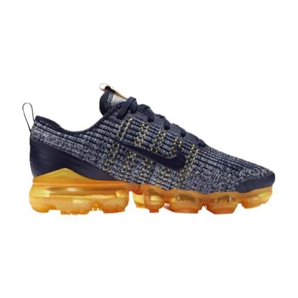 Nike Air Vapormax Flyknit 3 GS College Navy Orange Runners - 6 - Picture 1 of 12
